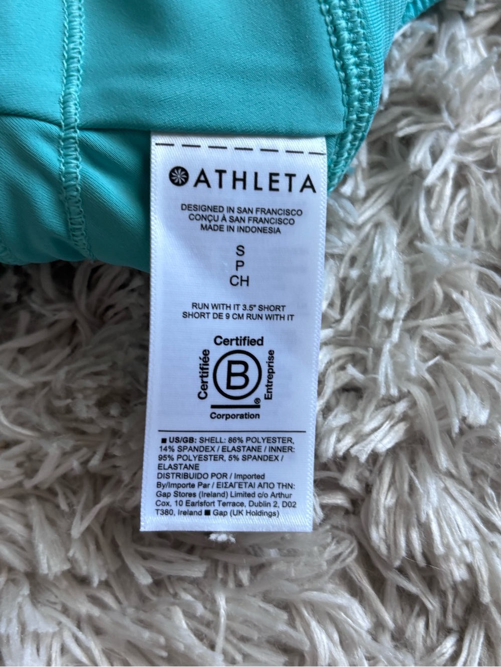 Athleta Run With It 3.5” Short Teal Tie Dye Small Side Slits Pocket - Picture 8 of 11